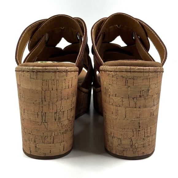 Born BOC Cora Sandal Womens 10M Brown Vegan Leather Wedge Platform Slide New - Picture 4 of 10